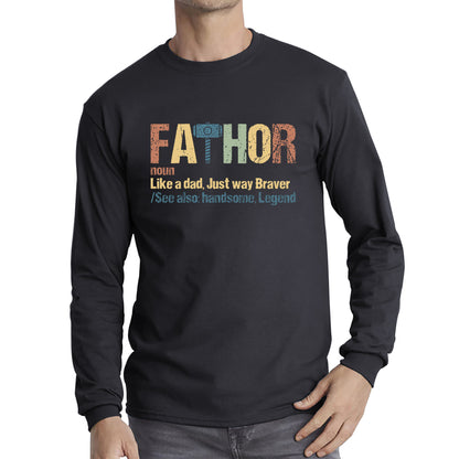 FaThor Avengers Daddy Hero Funny Marvel Dad Superhero Father's Day Long Sleeve T Shirt