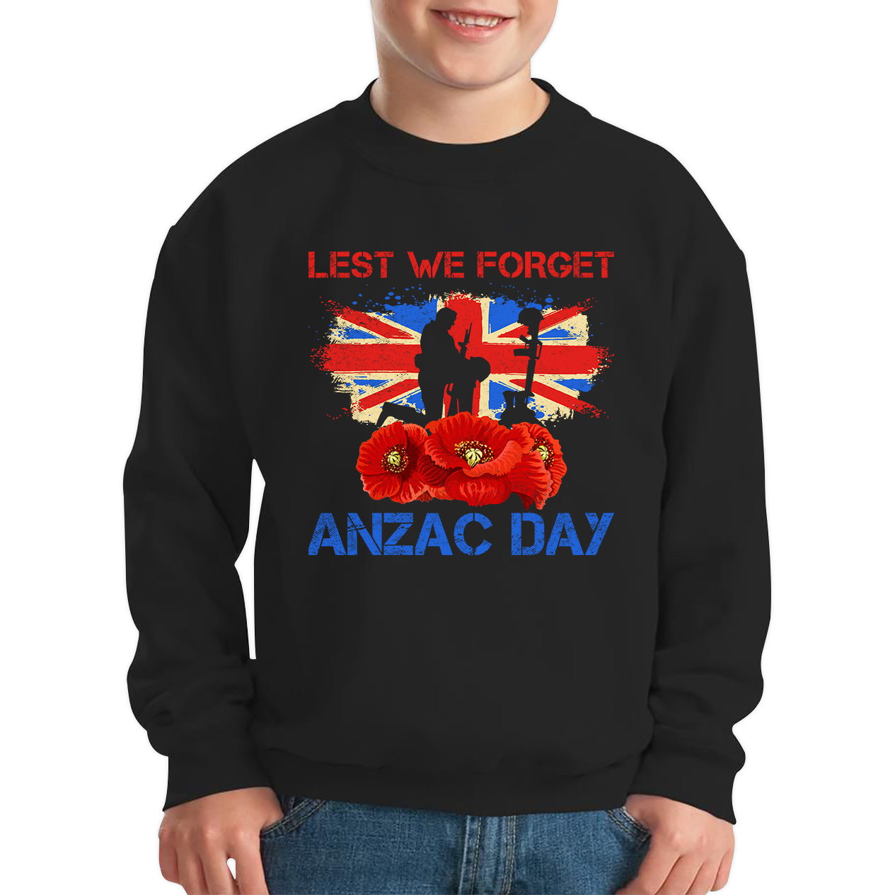 Poppy Flowers Lest We Forget Anzac Day British Veterans Remembrance Day Jumper