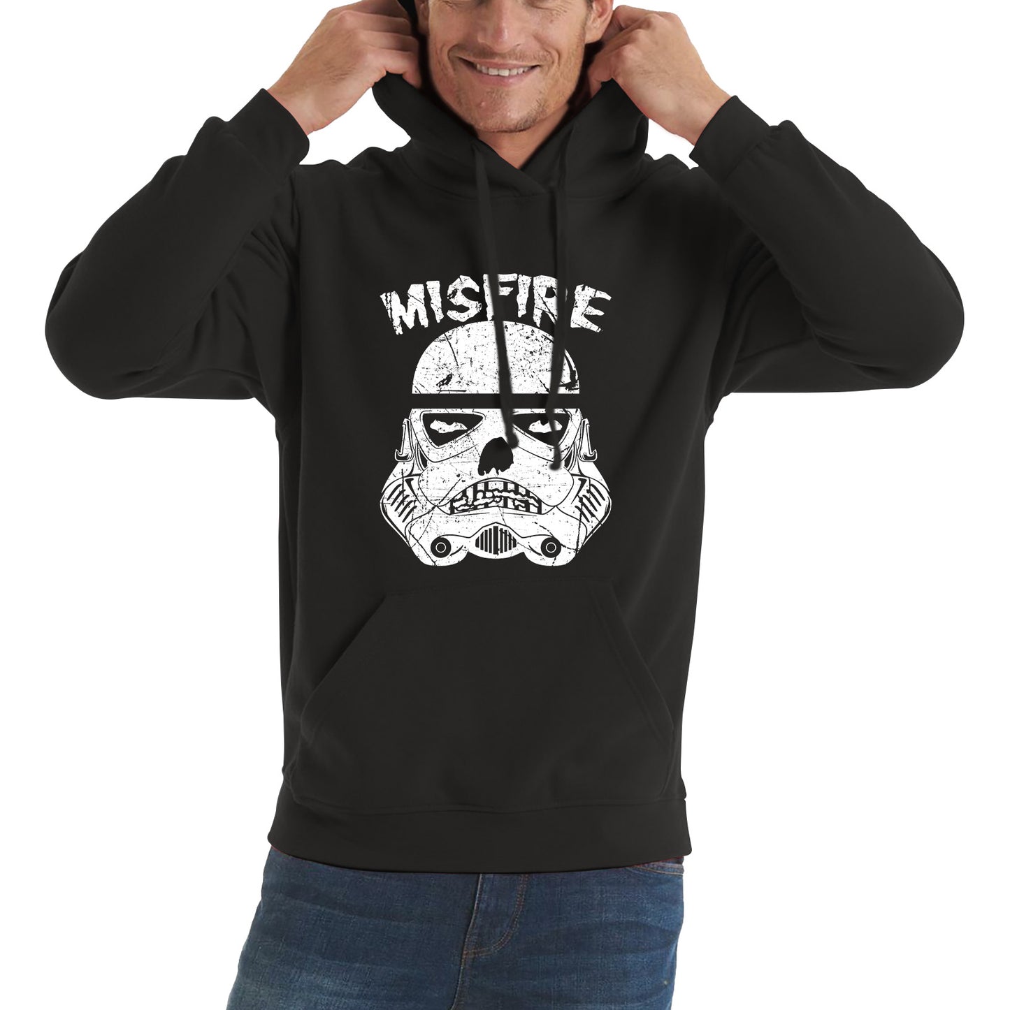 Misfire The Dark Side Made Me Do It Spoof Trooper Armor Helmet Movie Series Unisex Hoodie