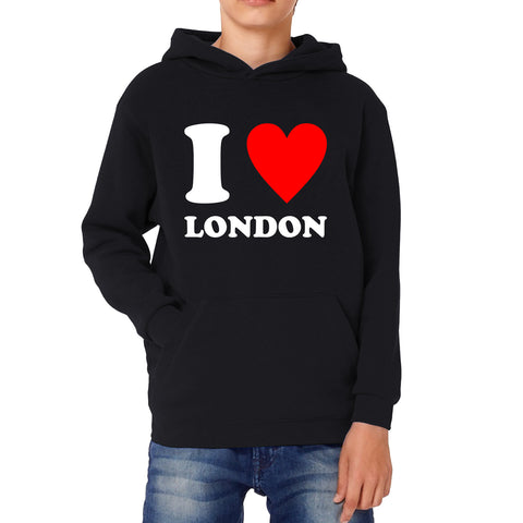 I Love London Capital of England Country Love Souvenir Great Britain Kids Hoodie
