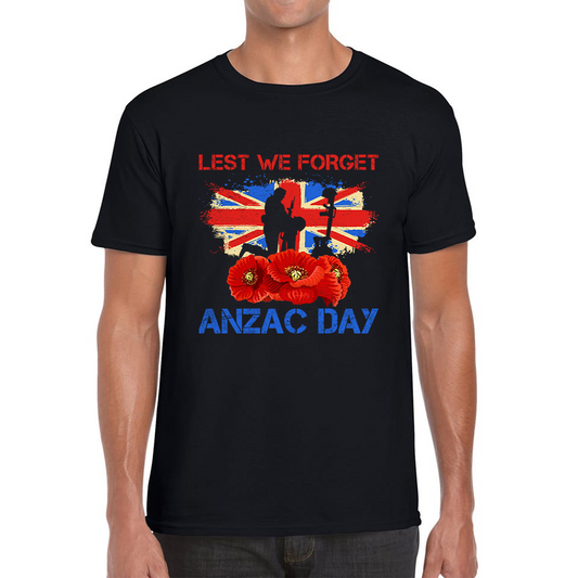 Poppy Flowers Lest We Forget Anzac Day British Veterans Remembrance Day T Shirt