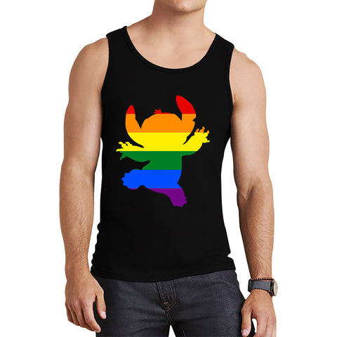 Disney Ohana Stitch Pride LGBT Lilo & Stitch Comedy Cartoon Pride Month LGBTQ+ Rainbow Colours Tank Top