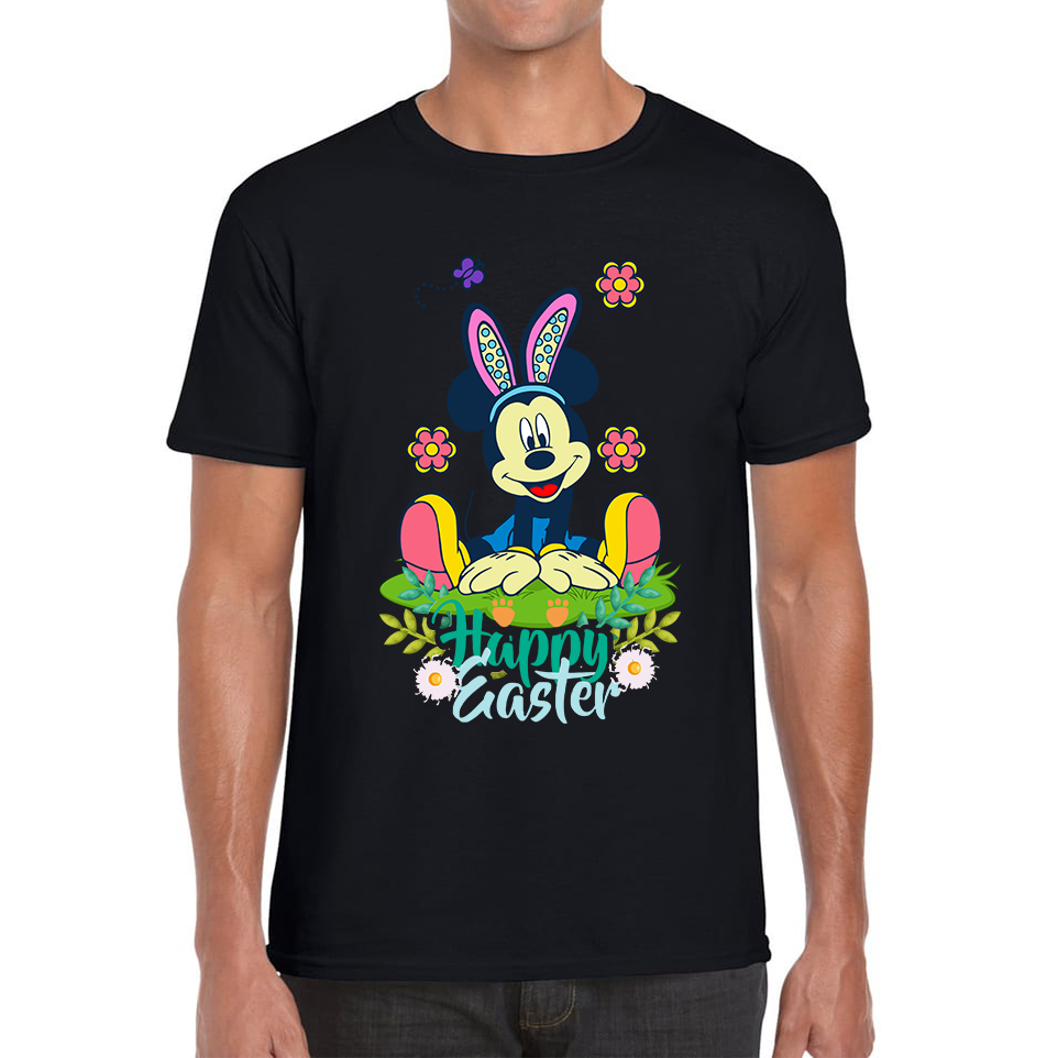 Happy Easter Mickey Mouse Bunny Easter Bunny Happy Easter Day Disney Land  Mens Tee Top