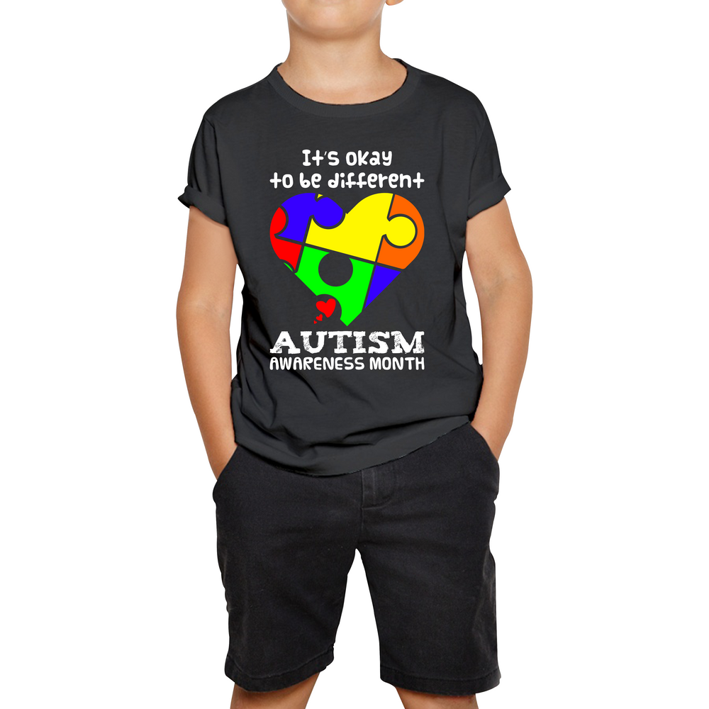 It's Ok To Be Different Autism Awareness Month Kids Tee