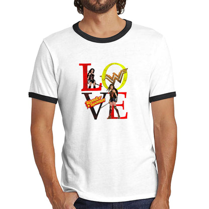 Love Wonder Woman Justice League Logo Wonder Woman Super Woman Comic Book Character DC Superhero Ringer T Shirt