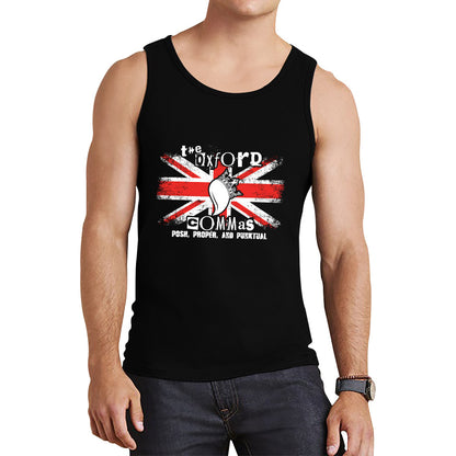 The Oxford Commas Push, Proper and Punktual Funny Grammar UK Flag Tank Top