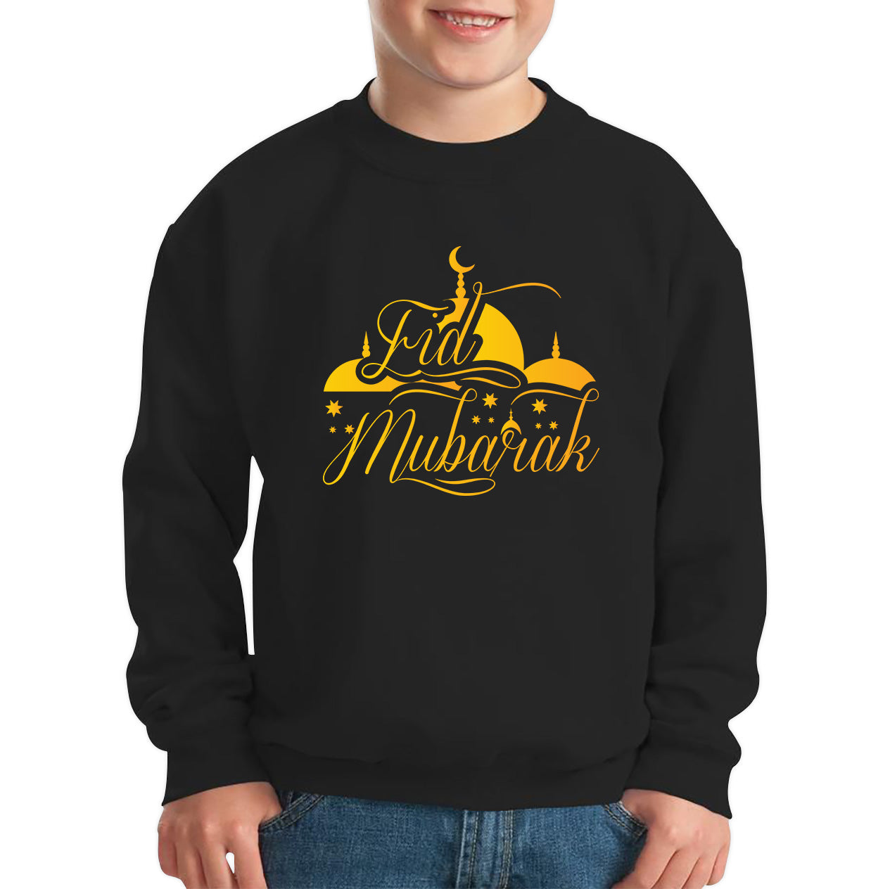 Eid Mubarak Muslims Religious Ramzan Fasting Mosque Prayers Blessings Holy Month Kids Jumper