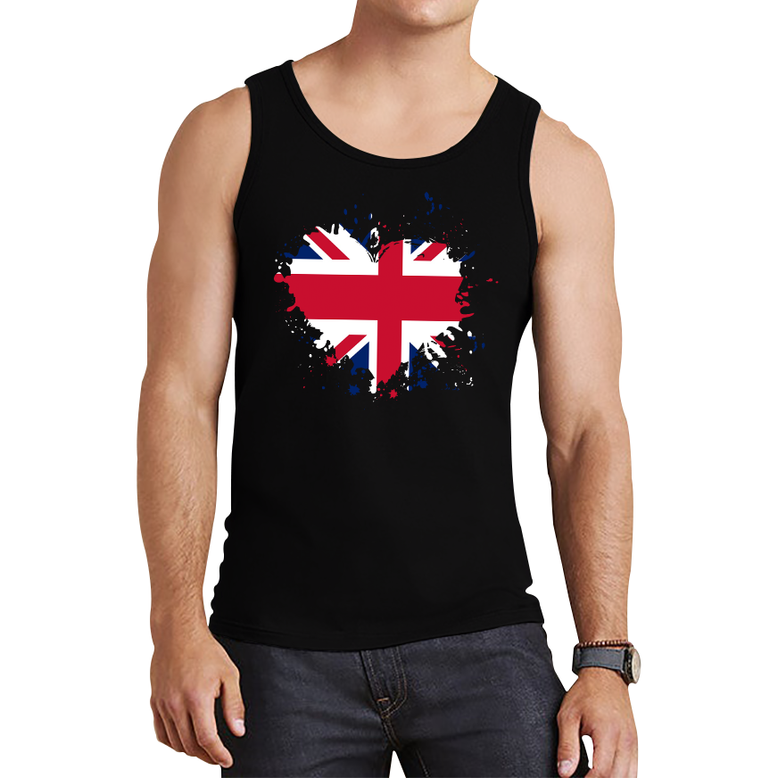 Union Jack Great Britain Heart Flag Tank Top