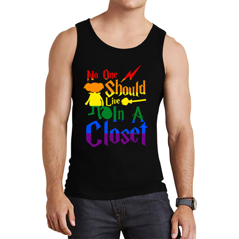 No One Should Live In A Closet Harry Potter LGBT Gay Pride Vintage Tank Top