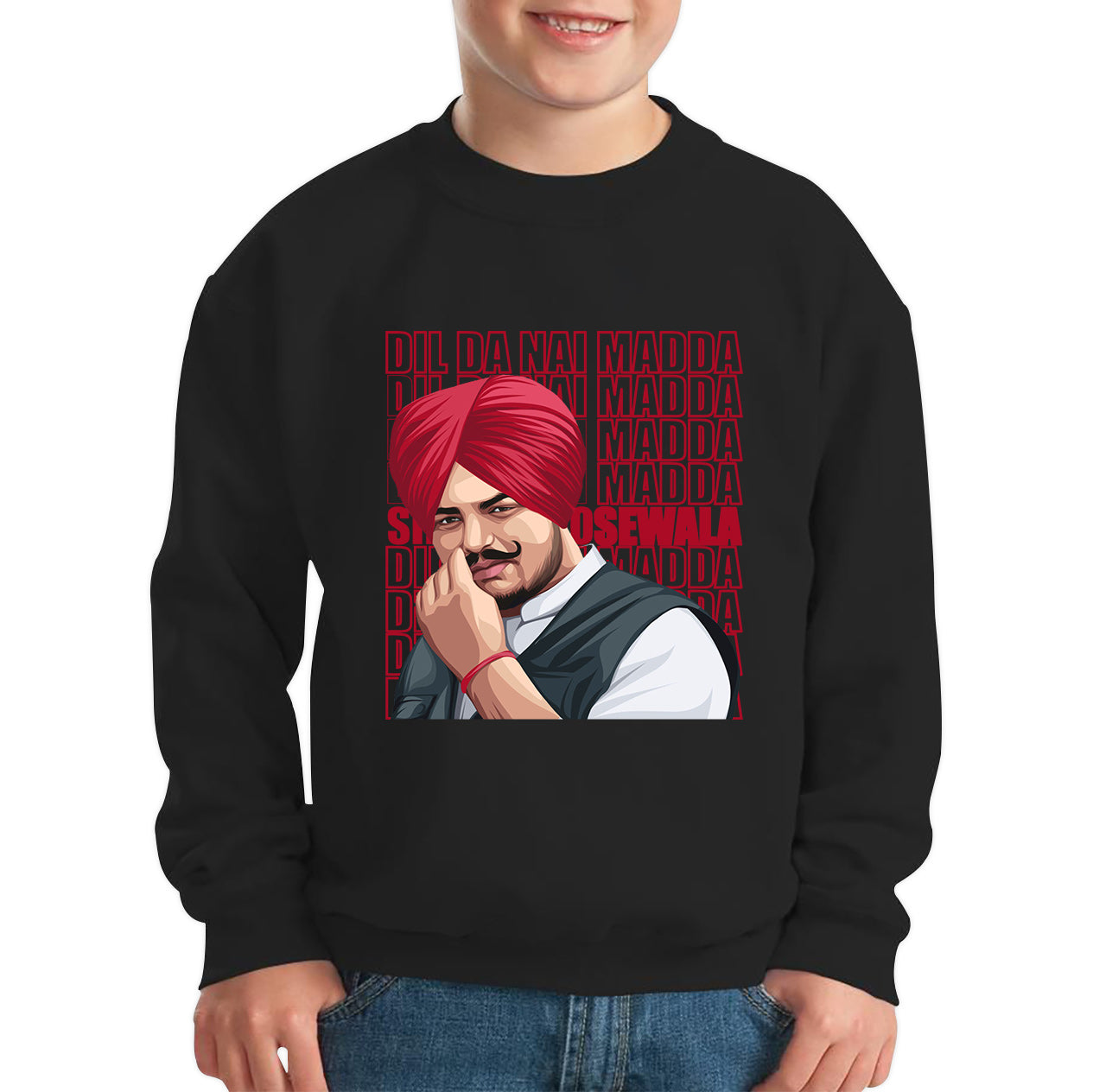 Dil Da Nai Madda Sidhu Moose Wala Legend Punjabi Indian Singer Tribute To Legend Kids Jumper