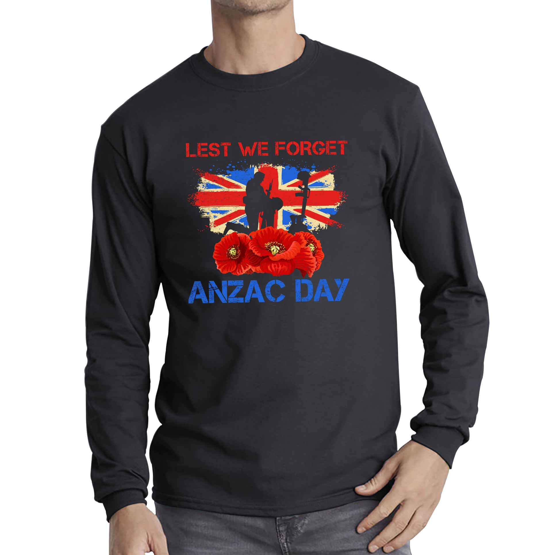 Poppy Flowers Lest We Forget Anzac Day British Veterans Remembrance Day T Shirt