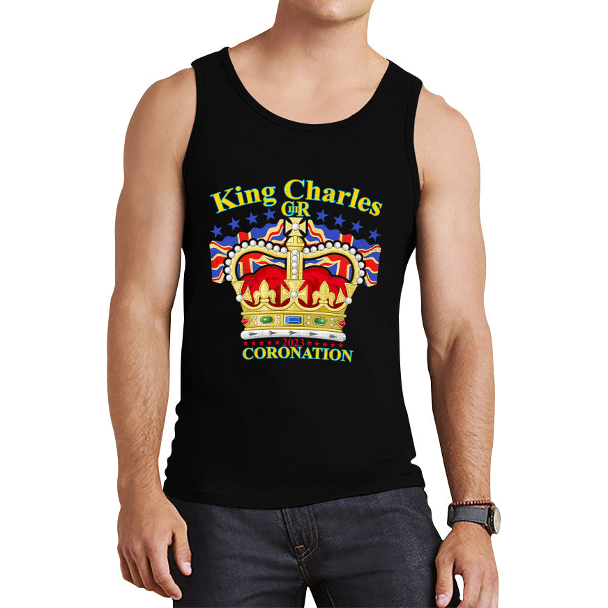 King Charles III 2023 Coronation  Royal Crown UK Ruling Monarch CR III Great Britain Pride Tank Top