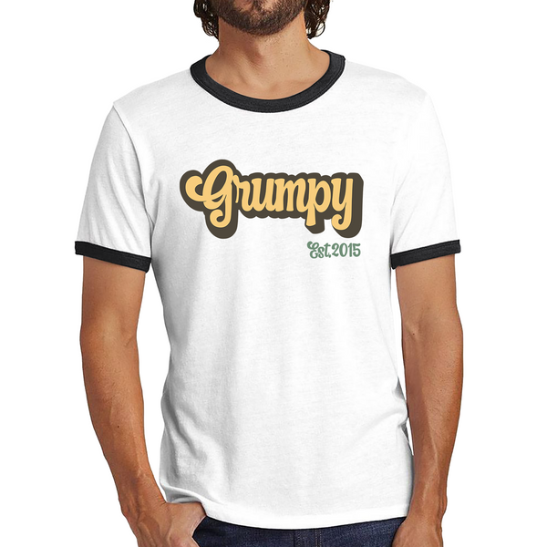 Grumpy EST 2015 Funny Sarcastic Birthday Ringer T Shirt