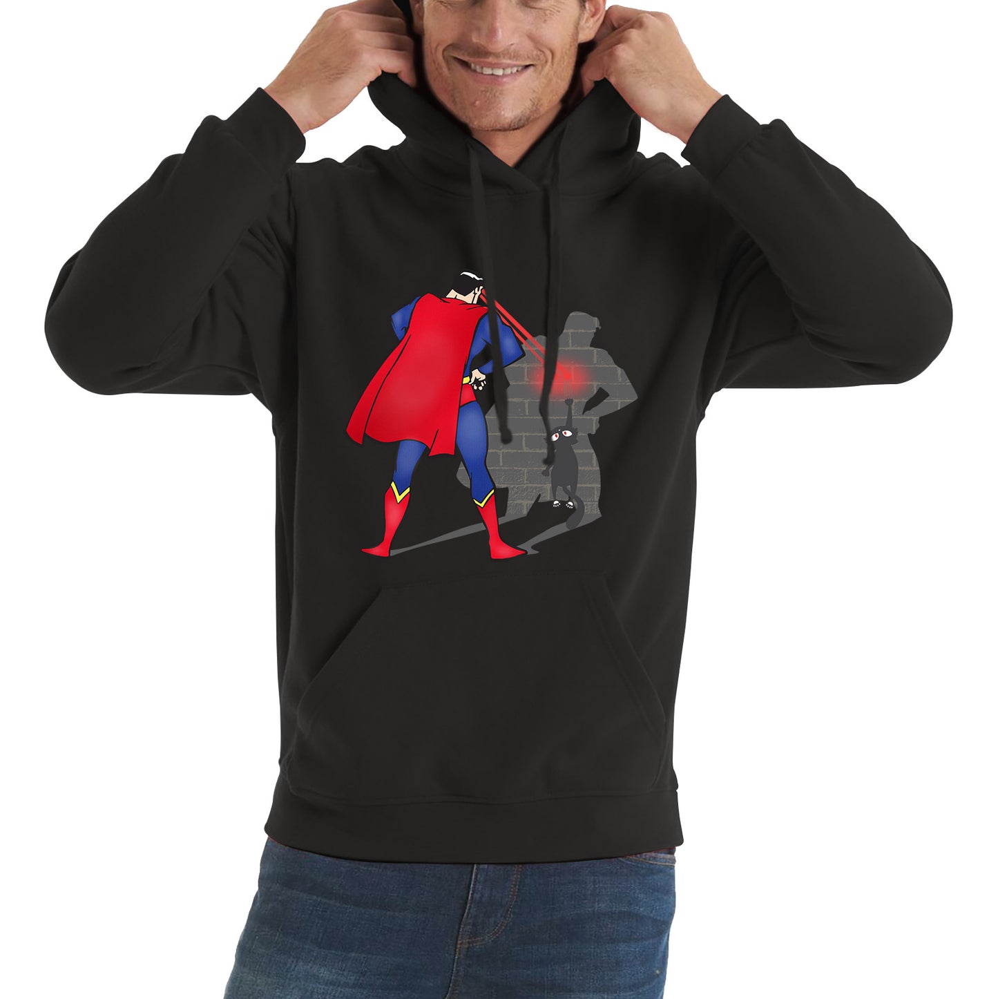 Bigman With Cat Funny Spider Cat Comics Black Cat Spider Movie Unisex Hoodie