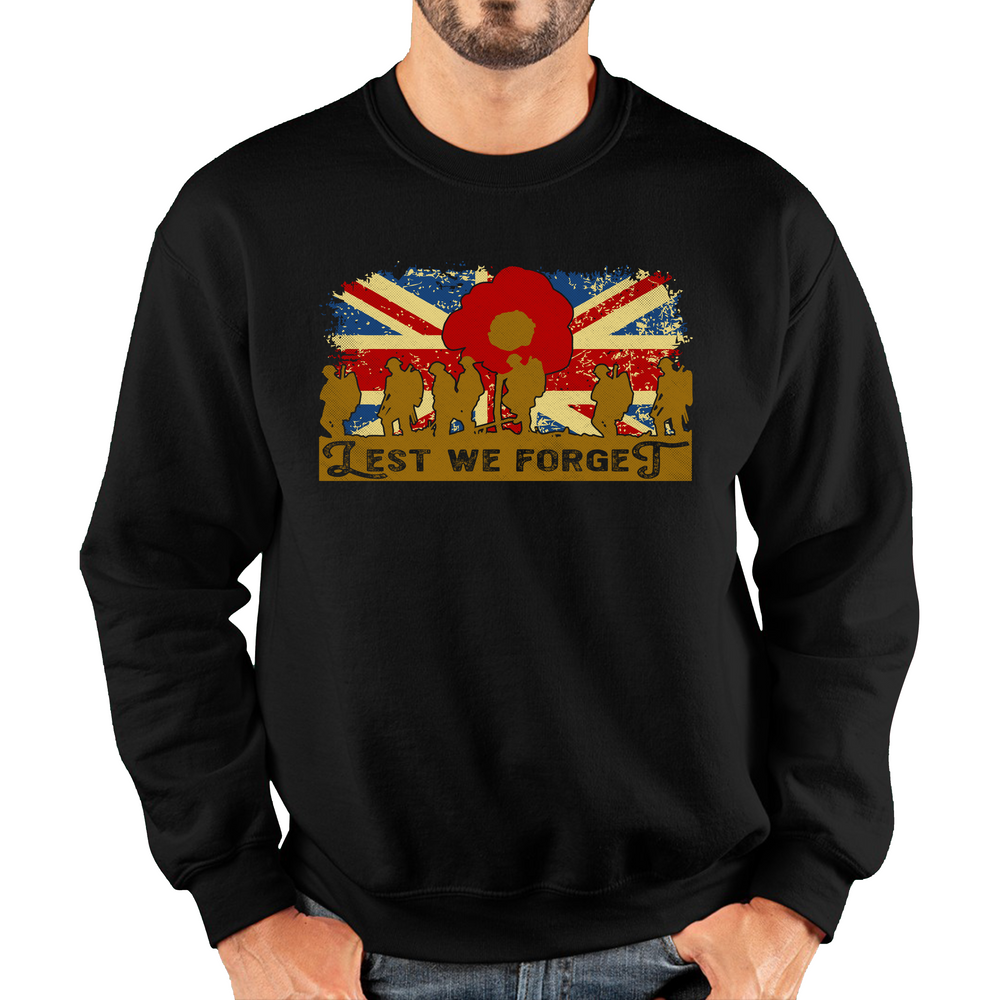 Lest We Forget Poppy Anzac Day Unisex Sweatshirt