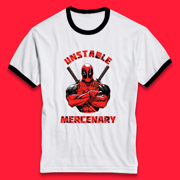 The Unstable Mercenary Funny Deadpool Marvel Deadpool Marvel Comics Superhero Fictional Character Ringer T Shirt