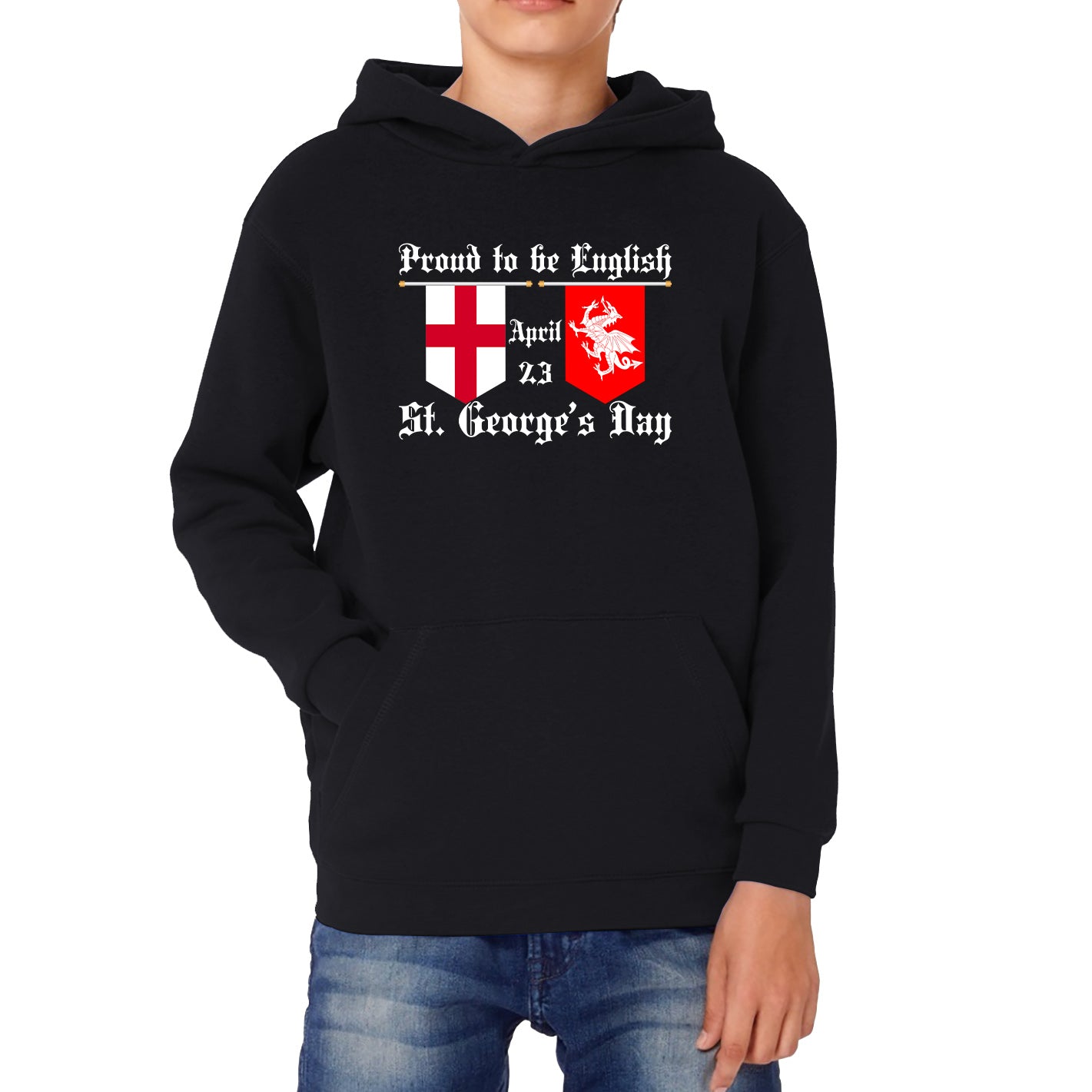 Proud To Be English St George's Day Flags Of Wales And England Welsh And English Relations St George Day Kids Hoodie