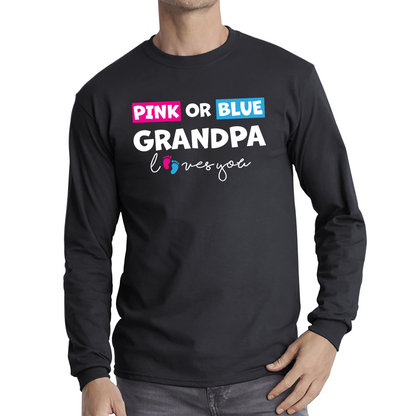 Pink Or Blue Grandpa Loves You Funny Gender Reveal Party T Shirt