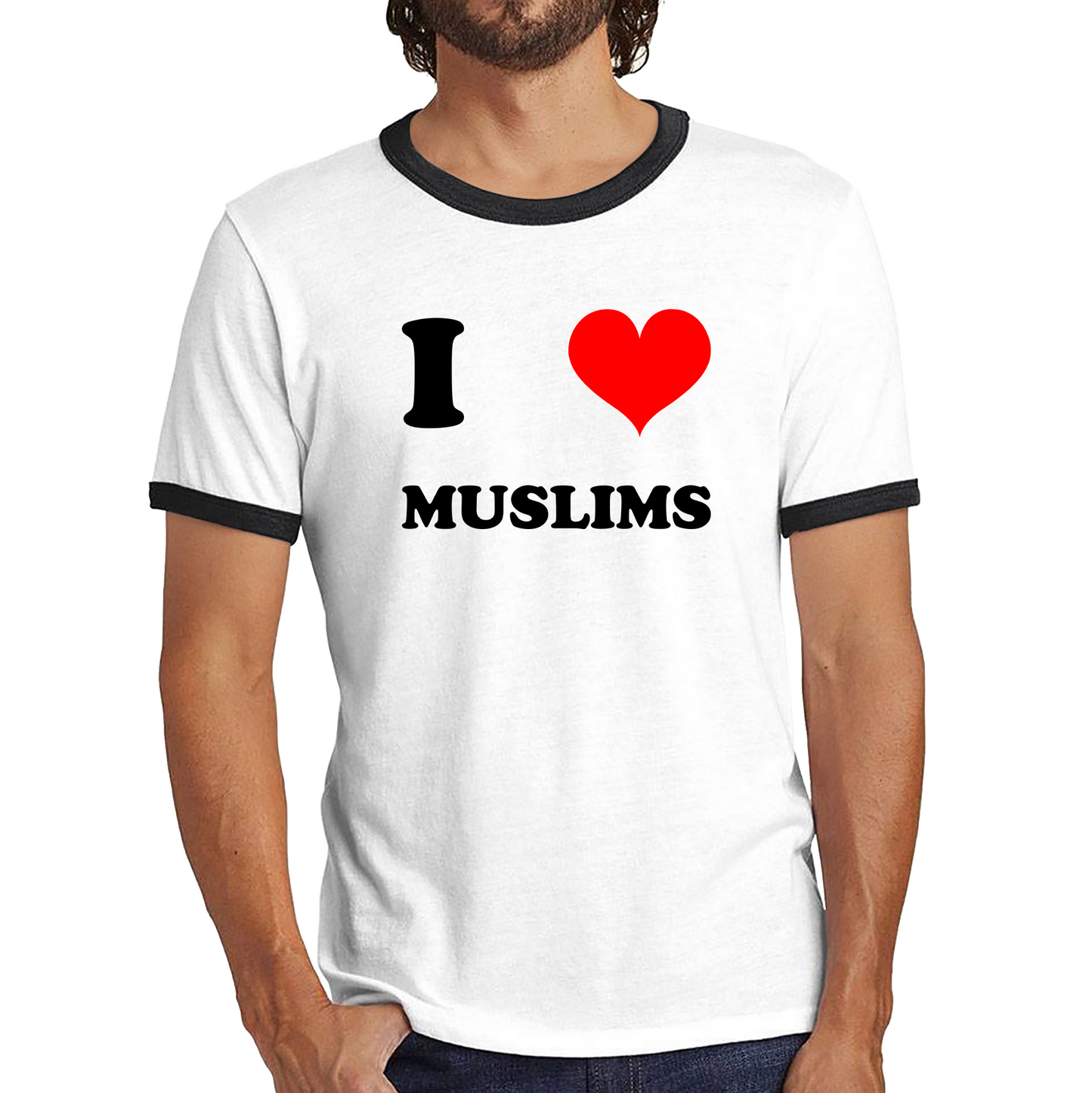 I Love Muslim Spiritual Islamic Religious Muslim Religion Ringer T Shirt