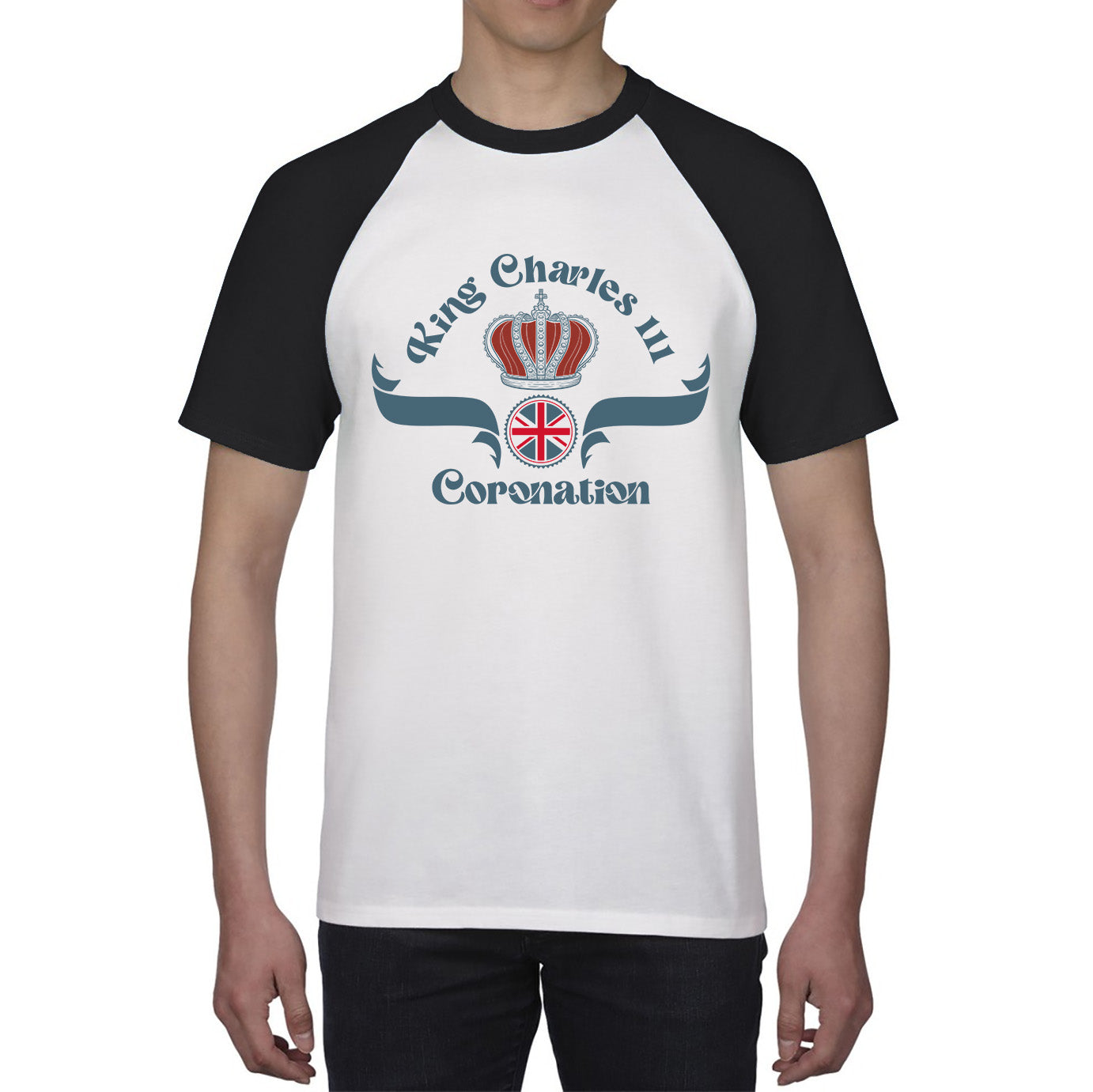 King Charles III Coronation Royal Crown CR III His Majesty Union Jack God Save The King Uk Flag Baseball T Shirt