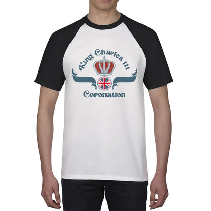 King Charles III Coronation Royal Crown CR III His Majesty Union Jack God Save The King Uk Flag Baseball T Shirt
