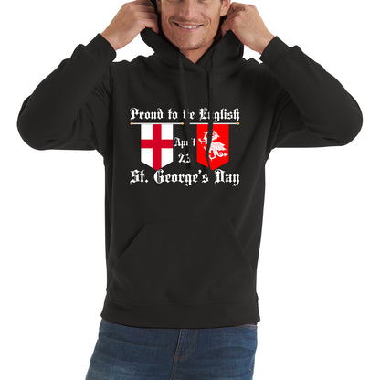 Proud To Be English St George's Day Flags Of Wales And England Welsh And English Relations St George Day Unisex Hoodie