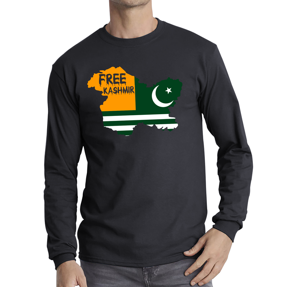 Free Kashmir From India Pakistan Stand With Kashmir Free Kashmir Long Sleeve T Shirt