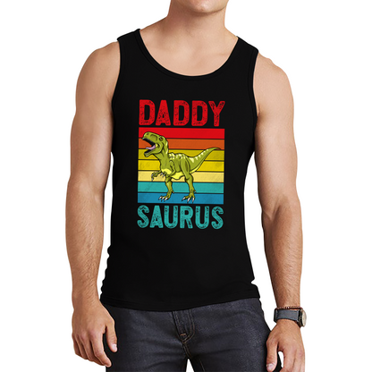 Daddy Saurus Funny T-Rex Father's Day Vintage Dinosaur Animal Tank Top