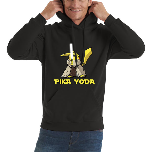 Pika Yoda Pikachu As Master Yoda Jedi Pokémon Star Wars Parody Jedi Pika Star Wars Day 46th Anniversary Unisex Hoodie