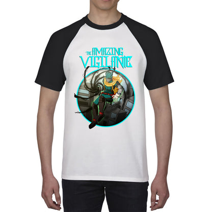 The Amazing Vigilant out of the Dark hole Vintage Graphic Cartoon Series Baseball T Shirt