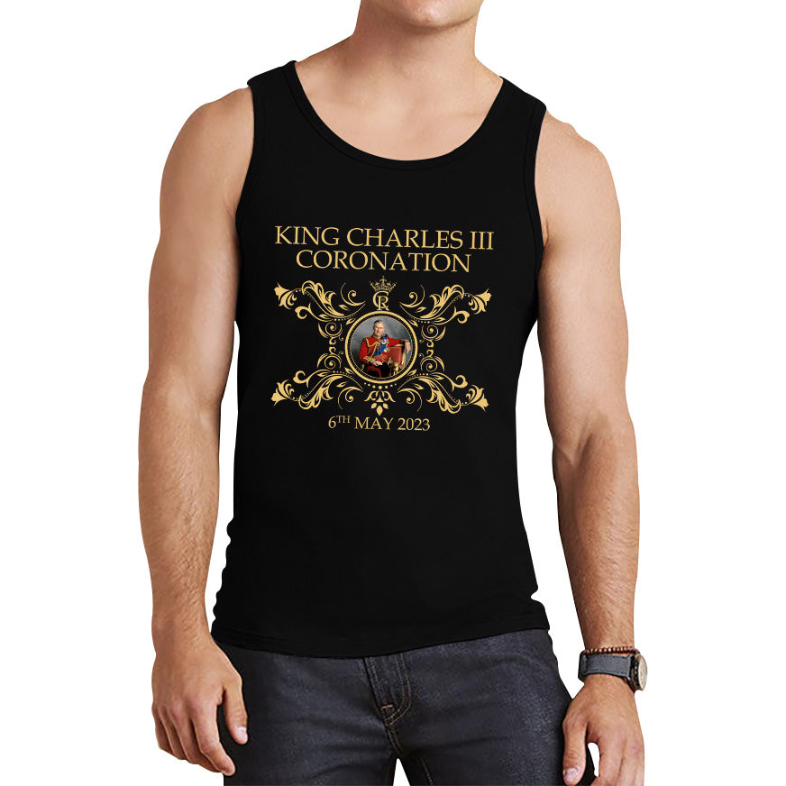 King Charles III Coronation 6th May 2023 Royal Cypher CR III Union Jack Ruling Monarch Of England Tank Top