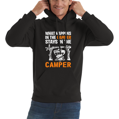 What Happens In The Camper Stays In The Camper Funny Camping Camper Adventure Lover Unisex Hoodie
