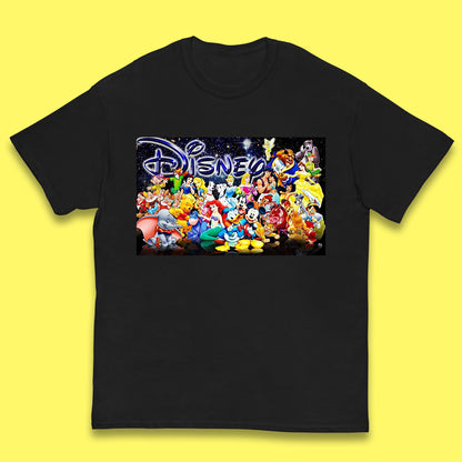 All Disney Fictional Characters Poster Disney Family Animated Cartoons Movies Characters Disney World Kids T Shirt