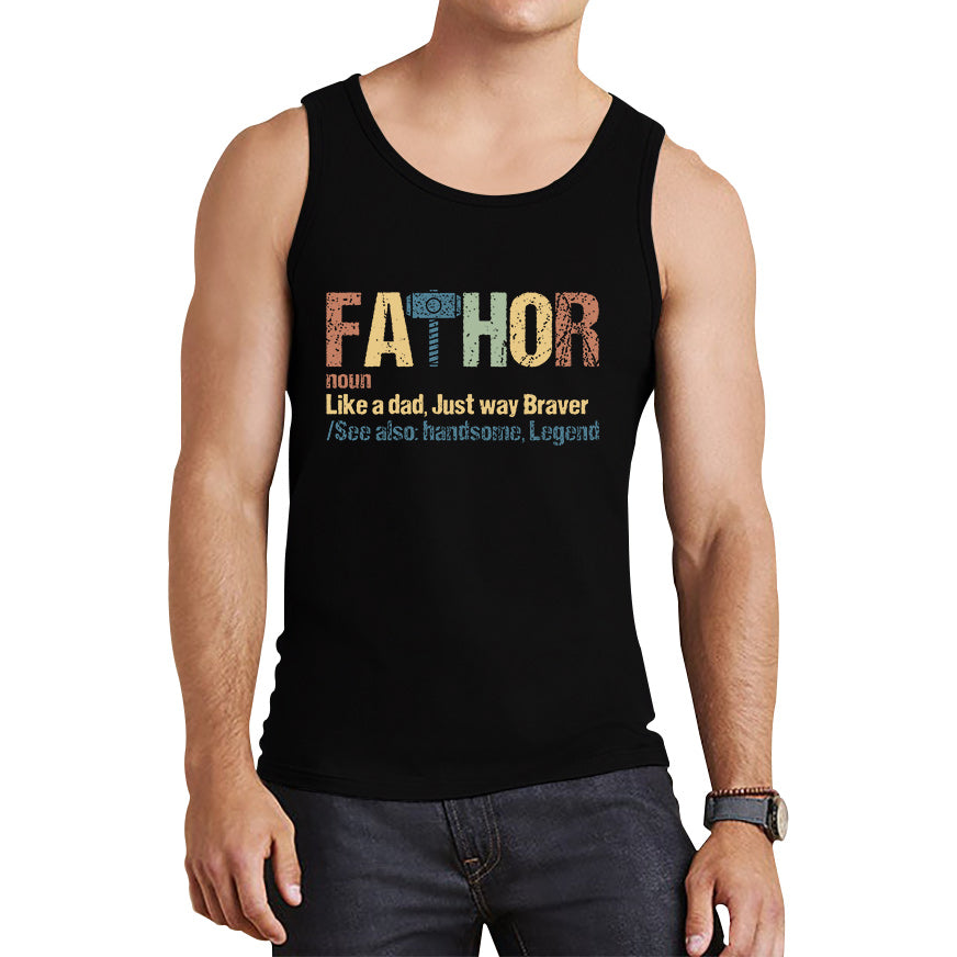 FaThor Avengers Daddy Hero Funny Marvel Dad Superhero Father's Day Tank Top