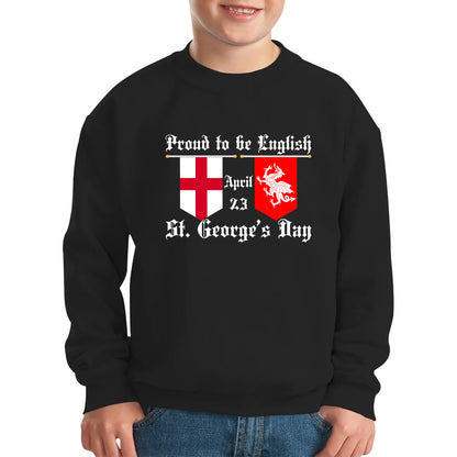 Proud To Be English St George's Day Flags Of Wales And England Welsh And English Relations St George Day Kids Jumper