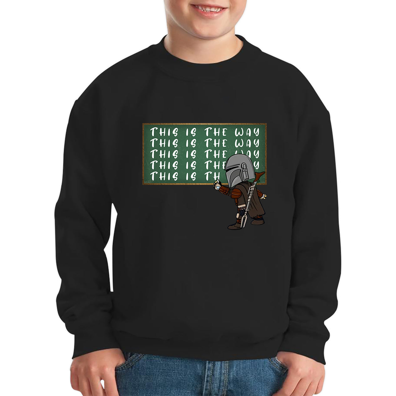 This Is The Way Dadalorian Fight War Warrior With Helmet Funny Gift Kids Jumper