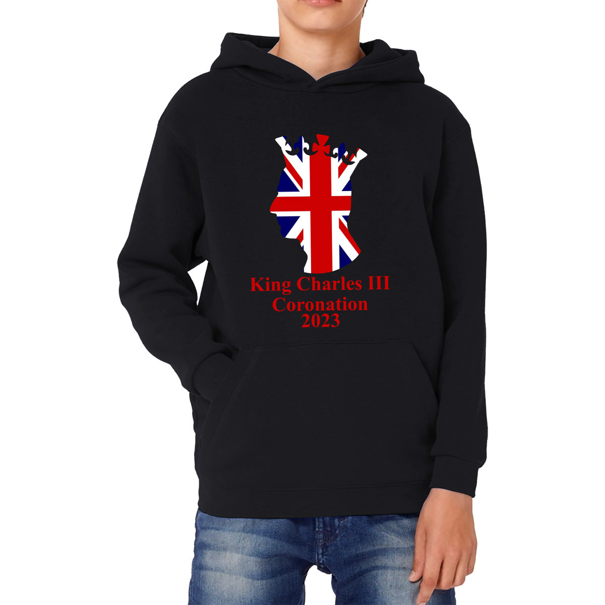 King Charles III Coronation 2023 United Kingdom King of England Royal Crown CR III His Majesty Kids Hoodie