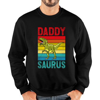 Daddy Saurus Funny T-Rex Father's Day Vintage Dinosaur Animal Unisex Sweatshirt