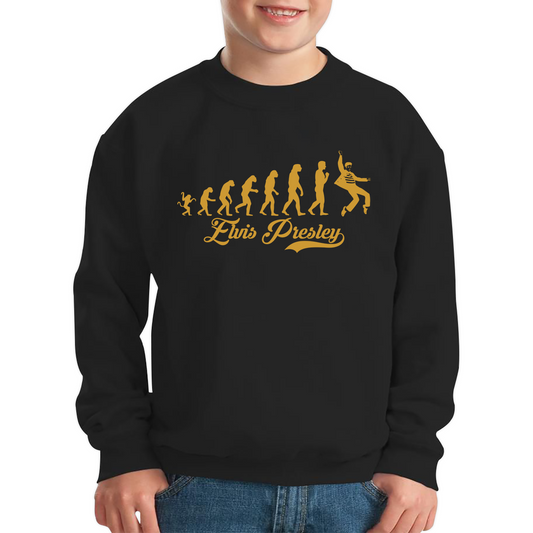 Elvis Presley Human Evolution Jumper American Singer Gift Kids Sweatshirt