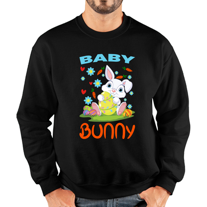 Baby Bunny Cute Little Bunny With Egg Happy Easter Day Unisex Sweatshirt