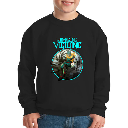 The Amazing Vigilant out of the Dark hole Vintage Graphic Cartoon Series Kids Jumper