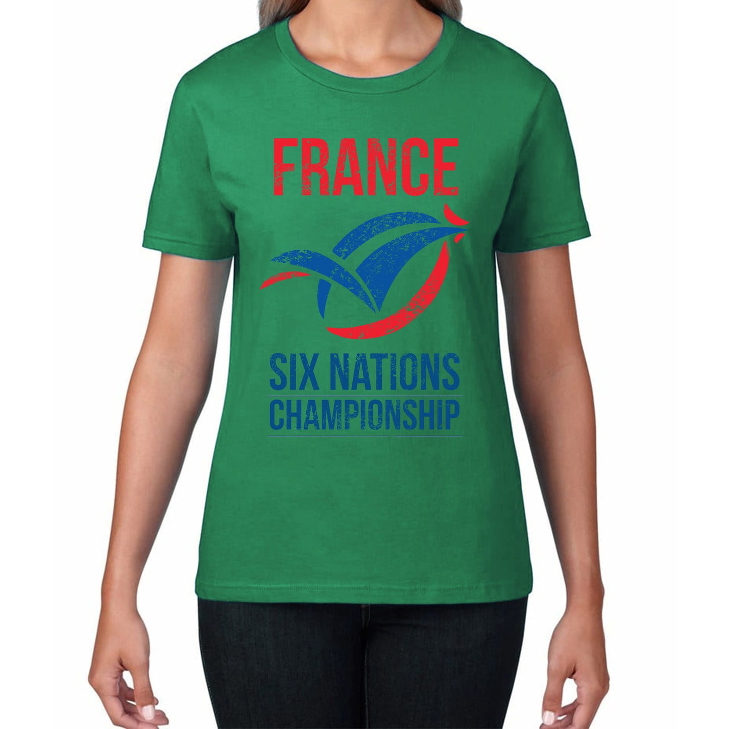 France Flag Logo Rugby Cup European Support World Six Nations Championship Womens Tee Top