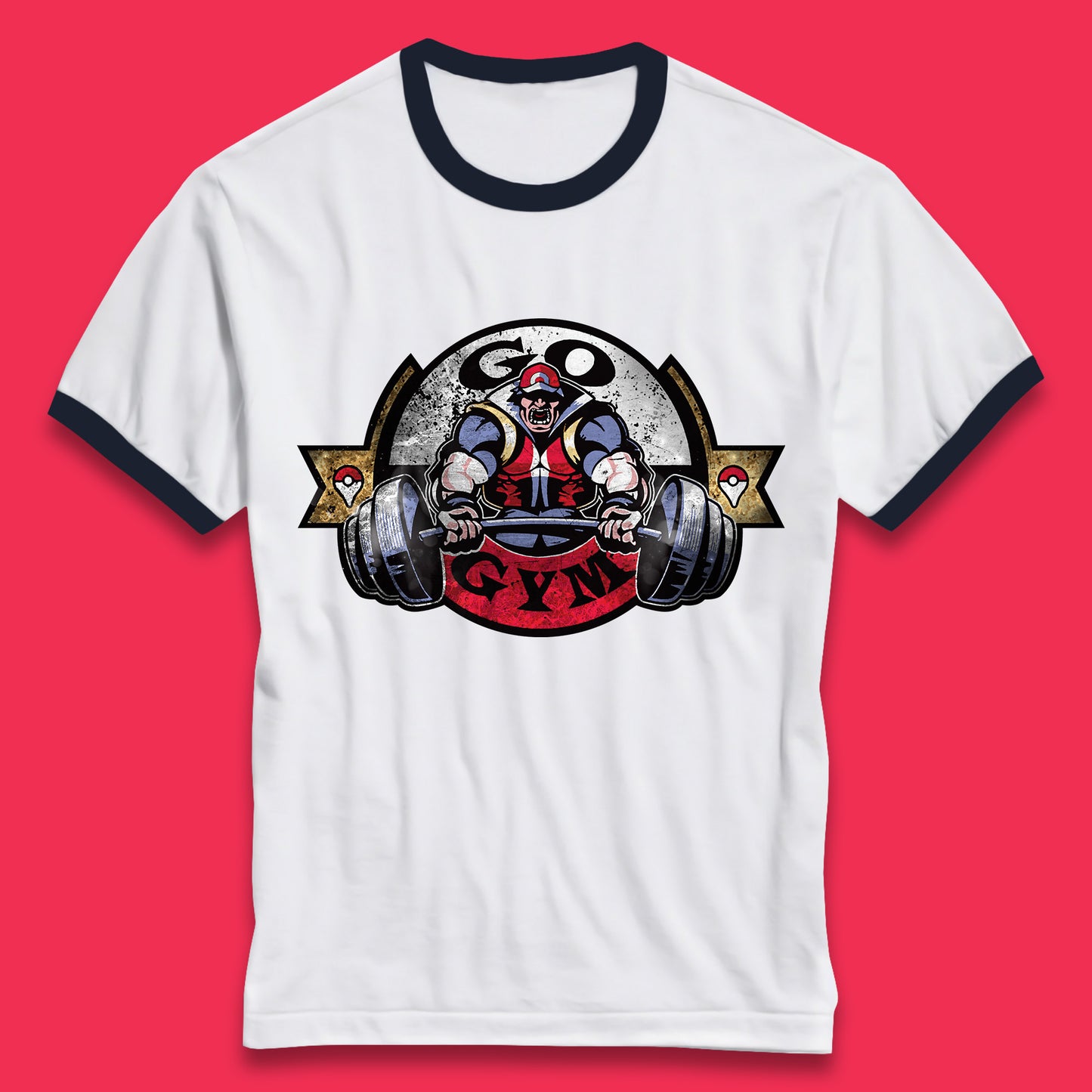 Pokémon Go Gym Funny Pokémon Gym Trainer Gamer Nerd Parody Gym Training Bodybuilding Workout Ringer T Shirt