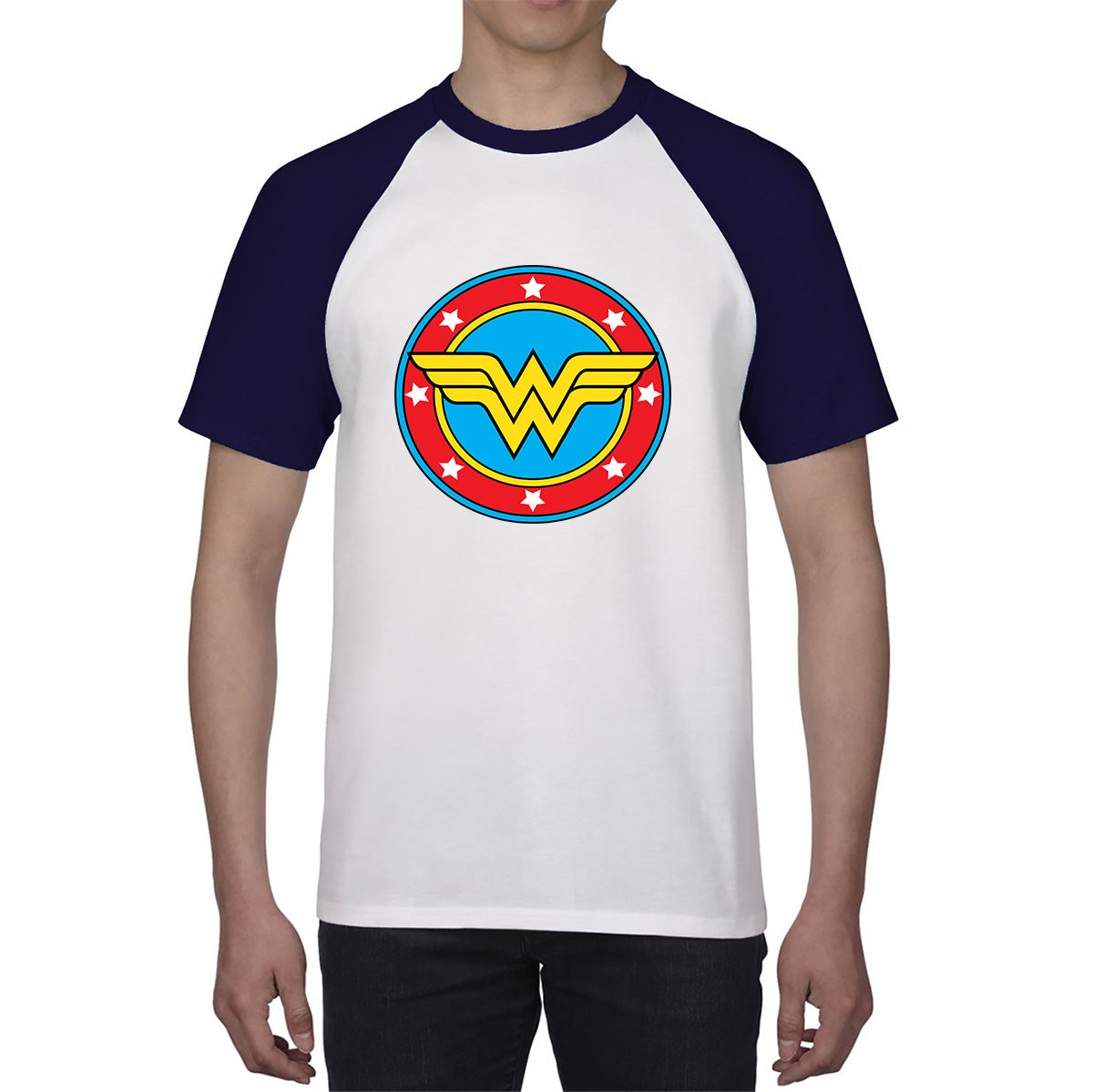 Wonder Woman Shield Logo Superhero Wonder Girl Comic Book Character Super Woman Baseball T Shirt