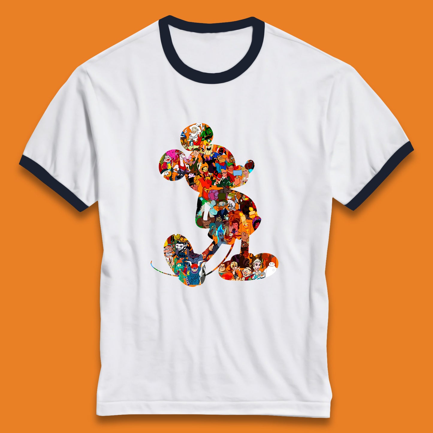 Disney Mickey Mouse Minnie Mouse All Disney Characters Together Disney Family Animated Cartoons Movies Characters Disney World Ringer T Shirt