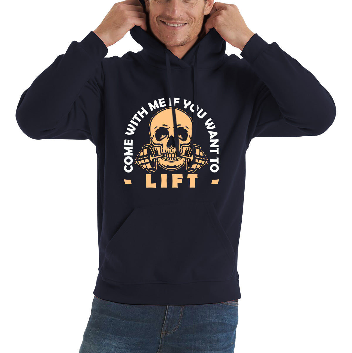 Gym Skull Come With Me If You Want Lift Skull Gym Dumbell Workout Fitness Weight Lifting Bodybuilders Unisex Hoodie