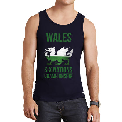 Wales Flag Logo Rugby Cup European Support World Six Nations Championship Tank Top