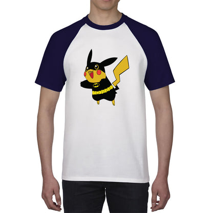 Pokémon Pikachu Batman Dc Comics Pikachu X Batman Mashup Pika-Bat Parody Baseball T Shirt