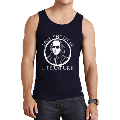 William Shakespeare Pun I Put The Lit In Literature Funny Reading English Teacher National Shakespeare Day Tank Top
