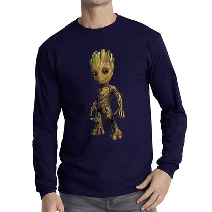 Baby Groot Comic book character Guardians of the Galaxy I am Groot Action Adventure Comedy Sci-Fi Movie Long Sleeve T Shirt
